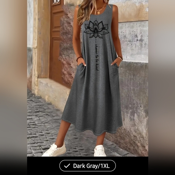 Dresses & Skirts - Gray dress sleeveless  with pockets